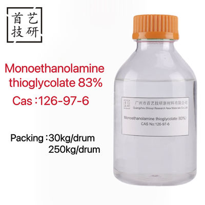 Σταθερό Monoethanolamine Thioglycolate υγρό για τη βιομηχανία χρωστικών υφασμάτων διαλυτό σε νερό ως ανακουφιστικό για τα μαλλιά